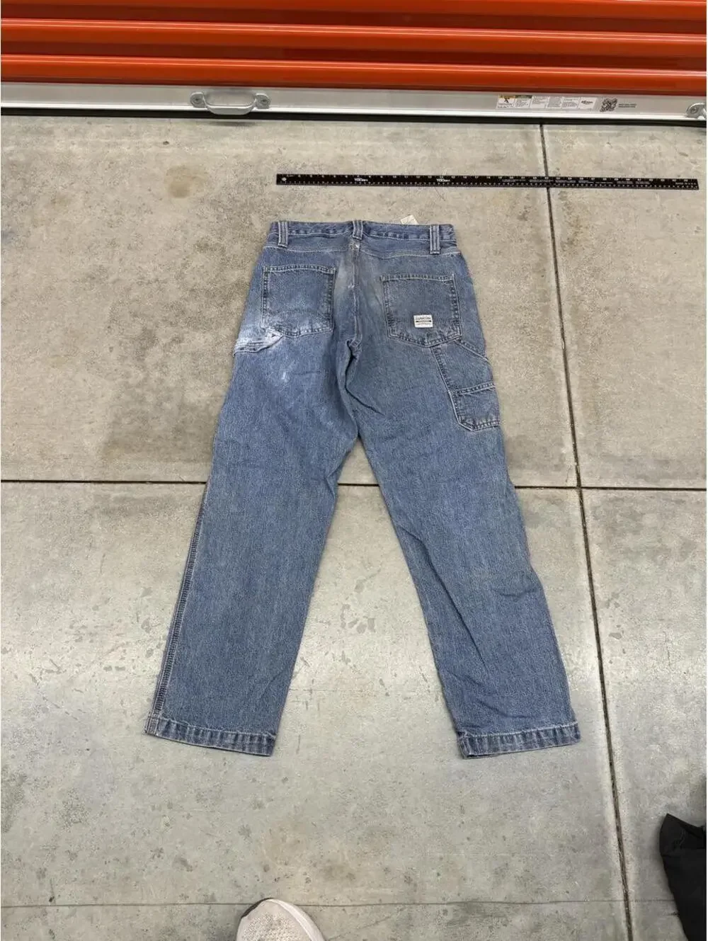 vintage levis faded blue relaxed baggy fit carpenter jeans size 30 x 32